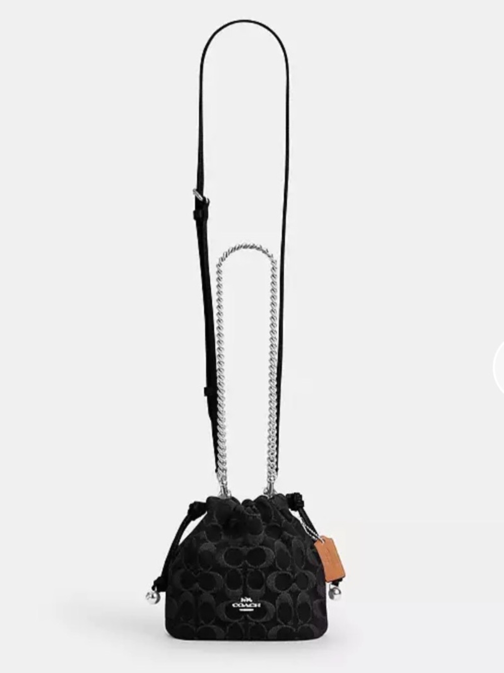 Coach Faye Mini Drawstring Bag, CCZ45, Black Denim, NWT - Picture 2 of 10